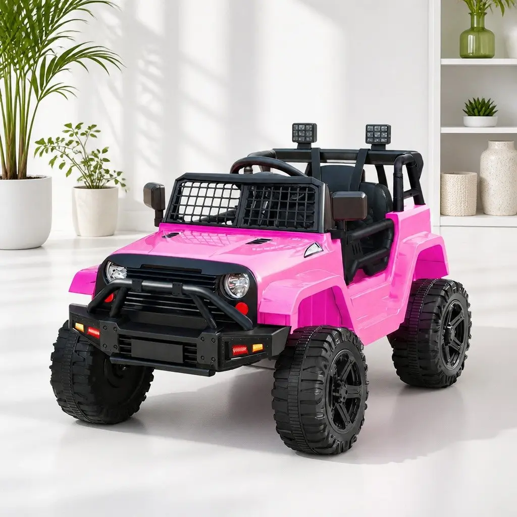 Kids Electric Ride On Car 12V Jeep Toy Remote Control Pink Girls Boys Gift
