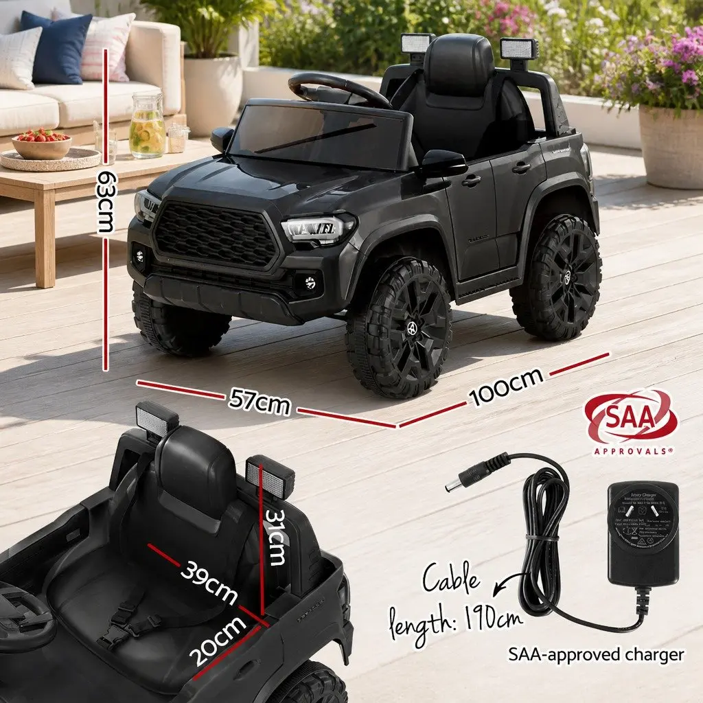 Kids Electric Ride On Car Black 12V Remote Control Vehicle Tacoma Jeep