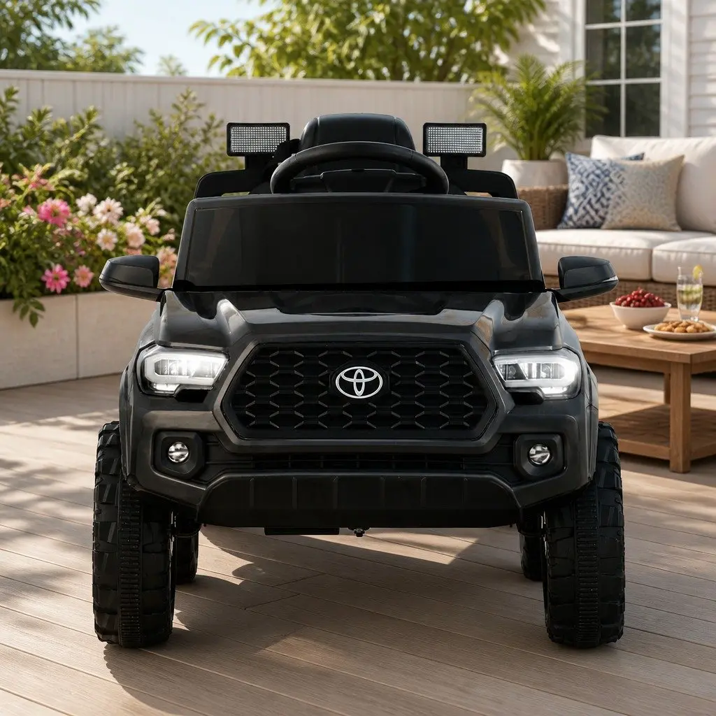 Kids Electric Ride On Car Black 12V Remote Control Vehicle Tacoma Jeep