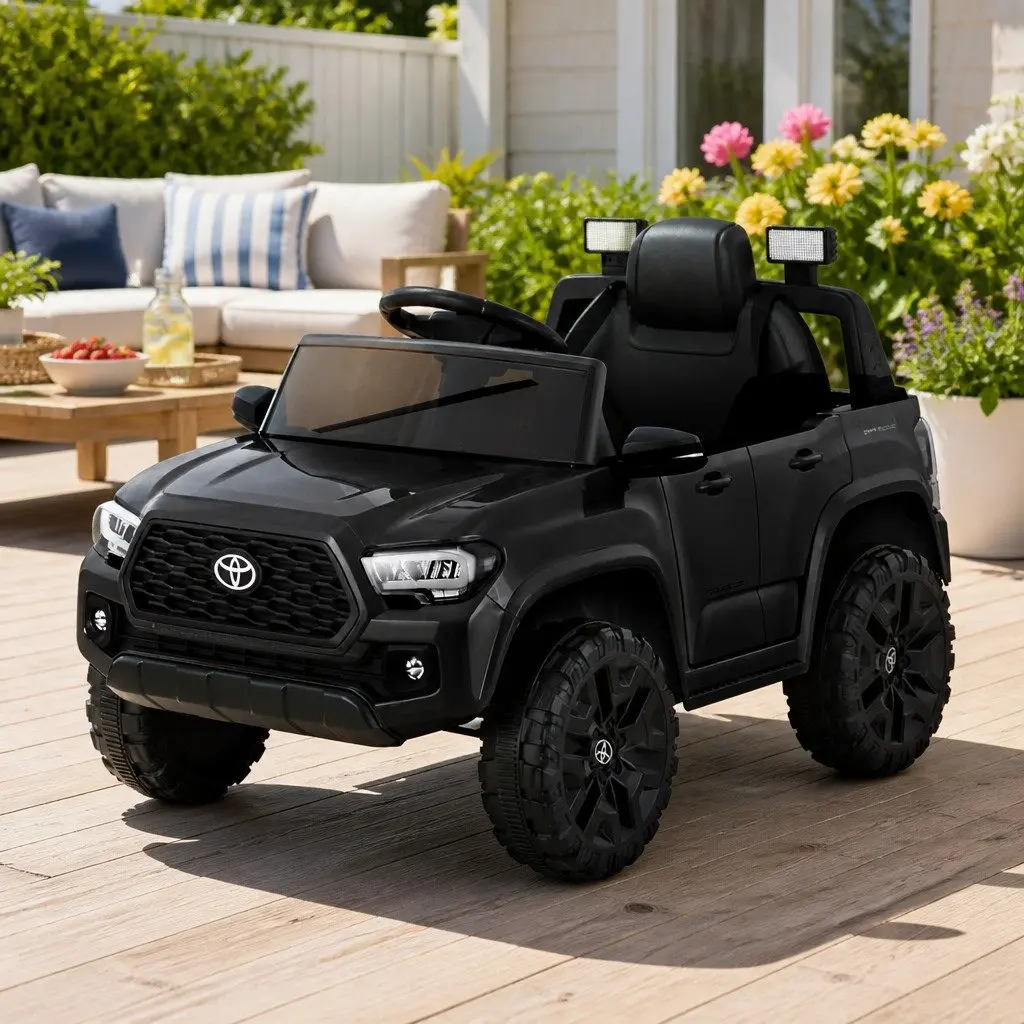 Kids Electric Ride On Car Black 12V Remote Control Vehicle Tacoma Jeep