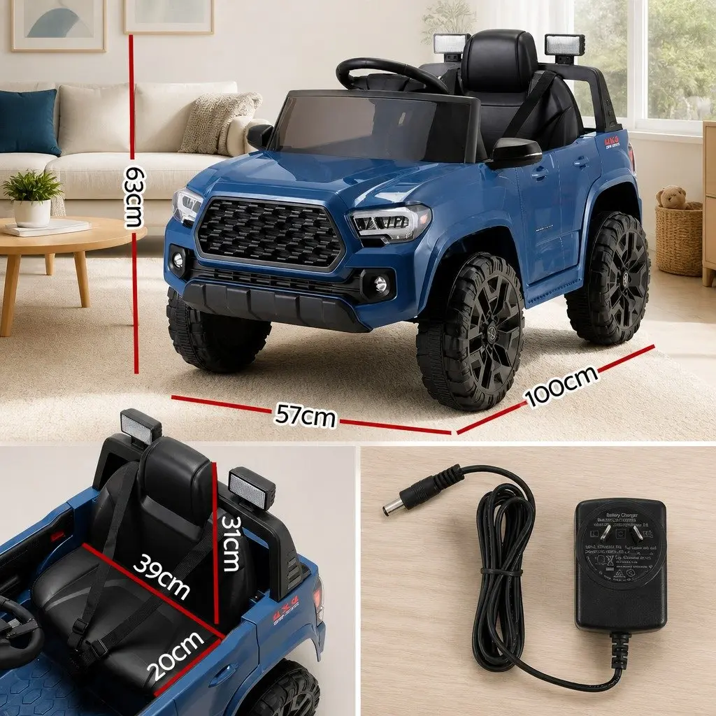 Kids Electric Ride On Car 12V Tacoma Toy with Remote Control Blue