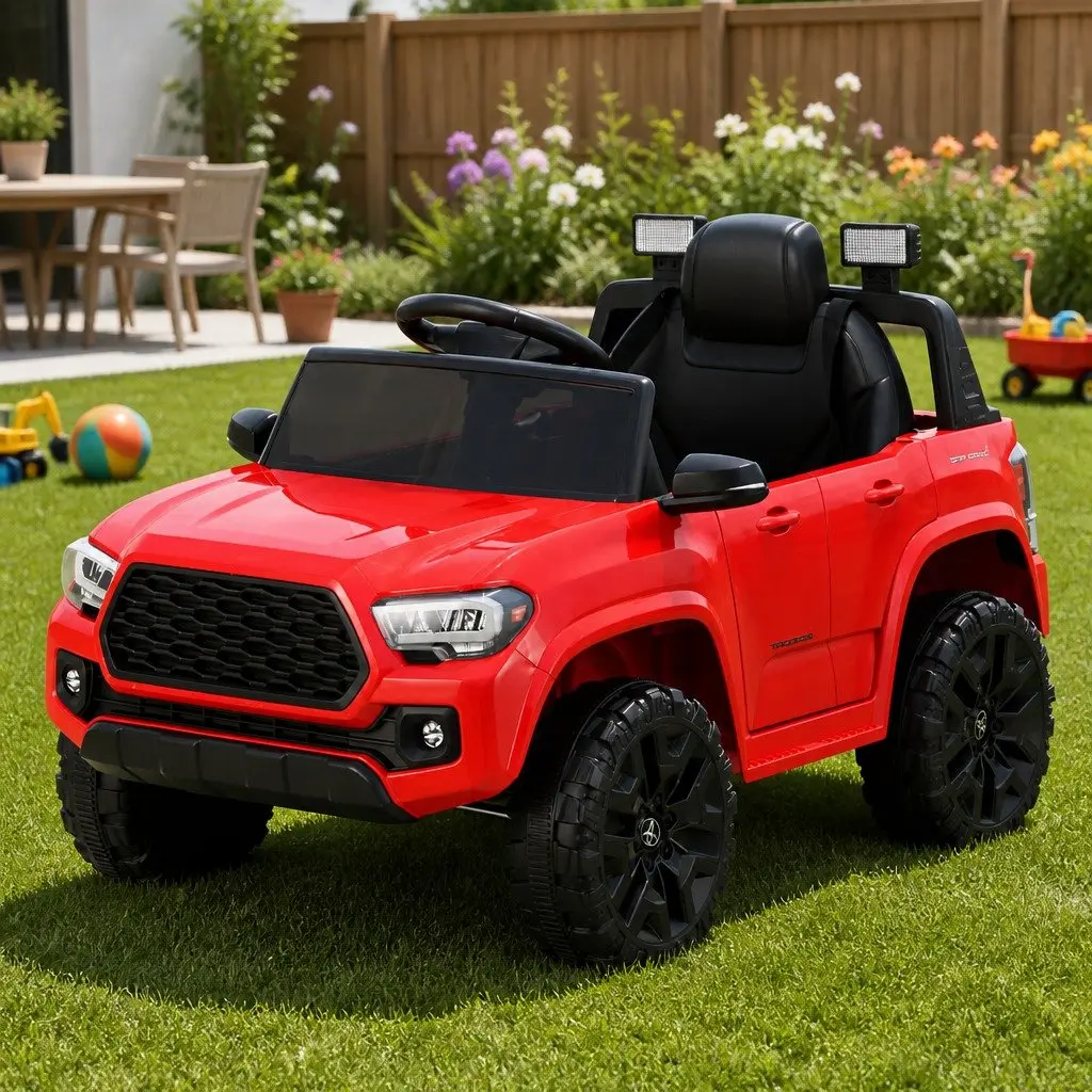 Kids Ride On Car Red 12V for Outdoor Use 100cm L x 63cm W x 57cm H