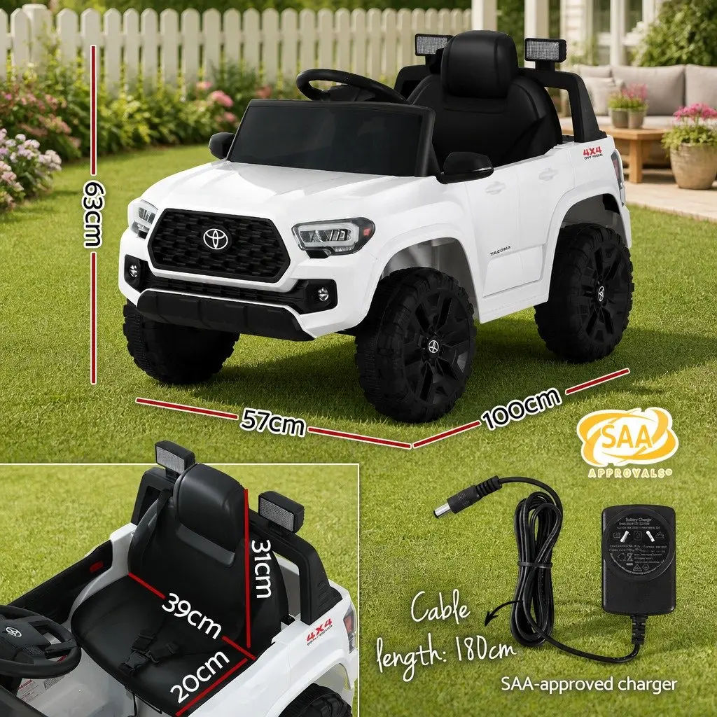 Kids Ride On Car Tacoma White 12V for Outdoor Use