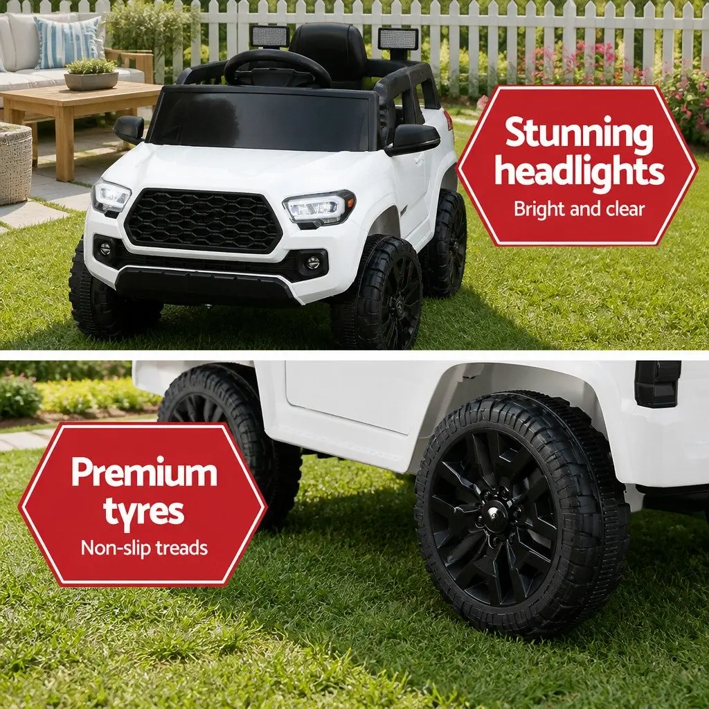 Kids Ride On Car Tacoma White 12V for Outdoor Use