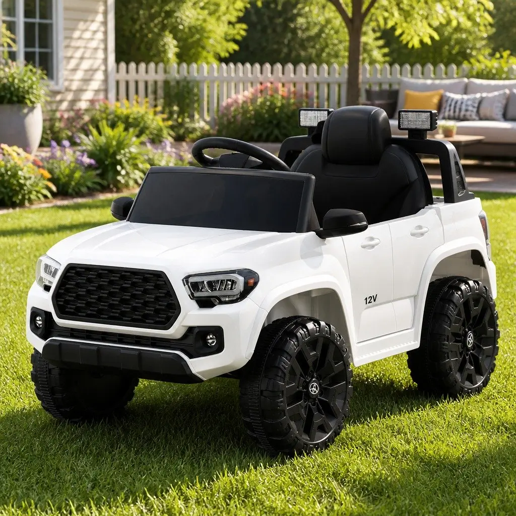 Kids Ride On Car Tacoma White 12V for Outdoor Use