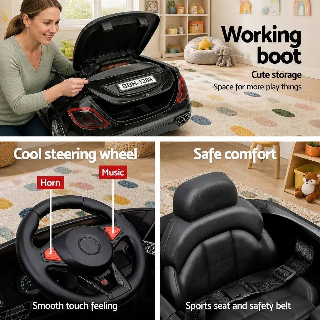 Kids Ride On Car for Outdoor Use 12V Black