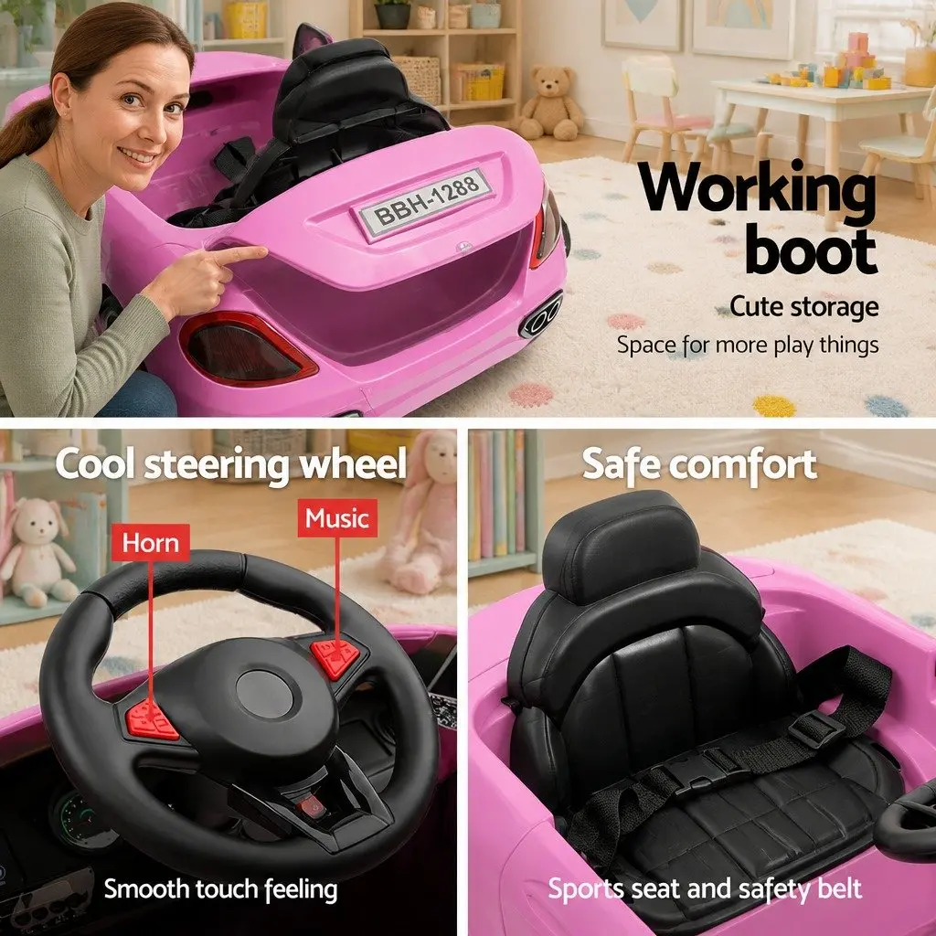 Kids Electric Ride On Car for Outdoor Use 12V Pink