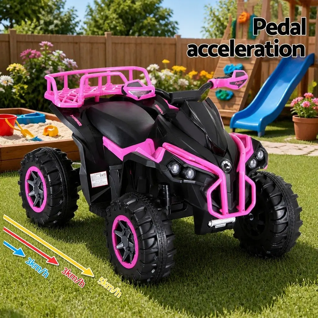 Kids Ride On ATV Quad Electric Toy for Kids 12V Pink