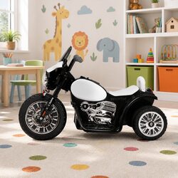 Kids Police Motorcycle Ride-On 6V Battery Black