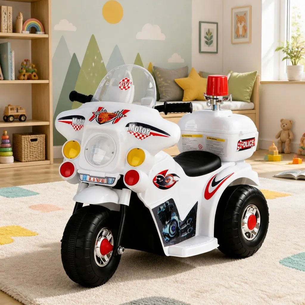 Kids Electric Ride-On Police Motorcycle