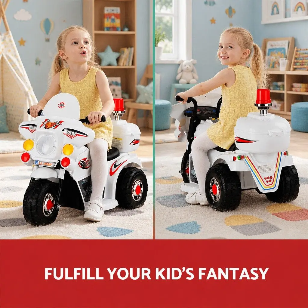 Kids Electric Ride-On Police Motorcycle