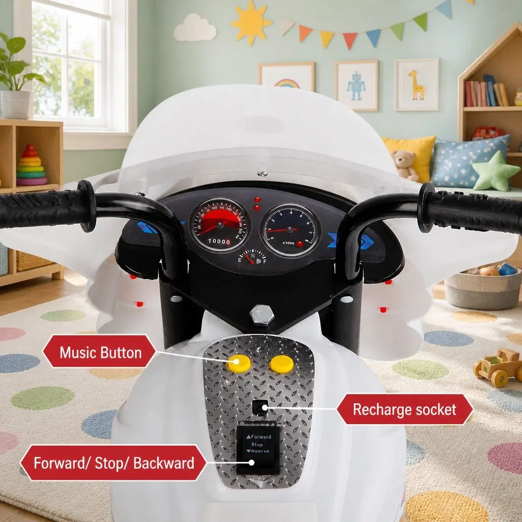 Kids Electric Ride-On Police Motorcycle