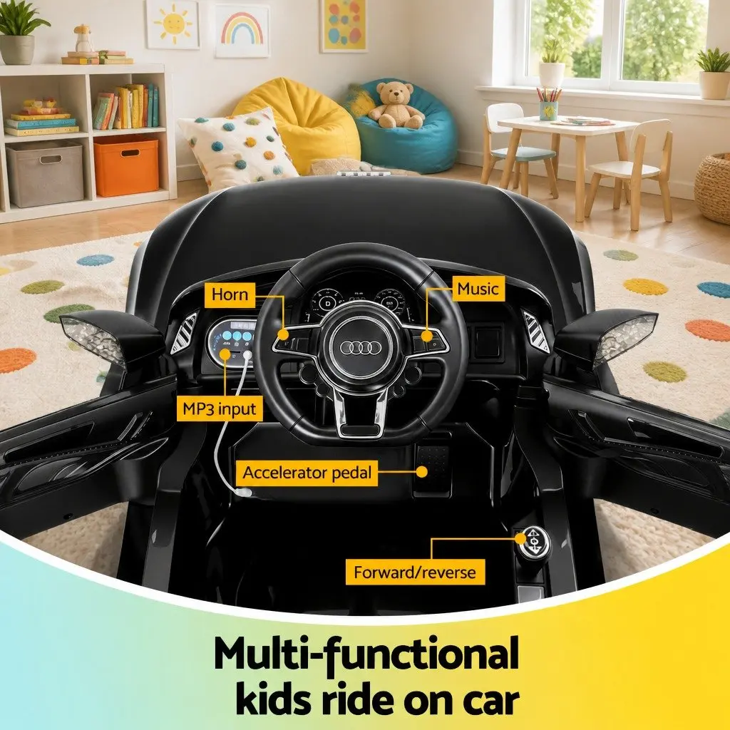 Ride On Car for Kids 6V Electric Sports Racer Black