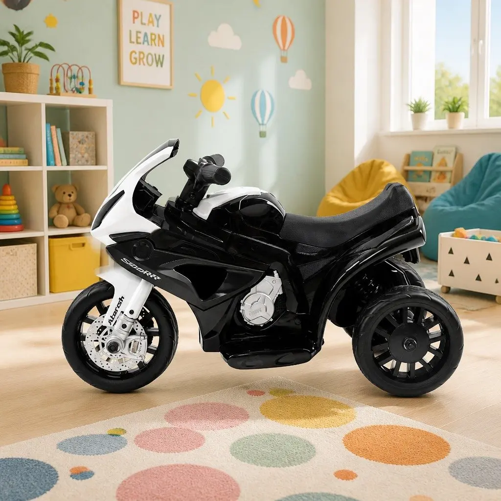 Kids Electric Ride On Motorcycle Bike 6V Battery Powered 3-Wheel Suspension
