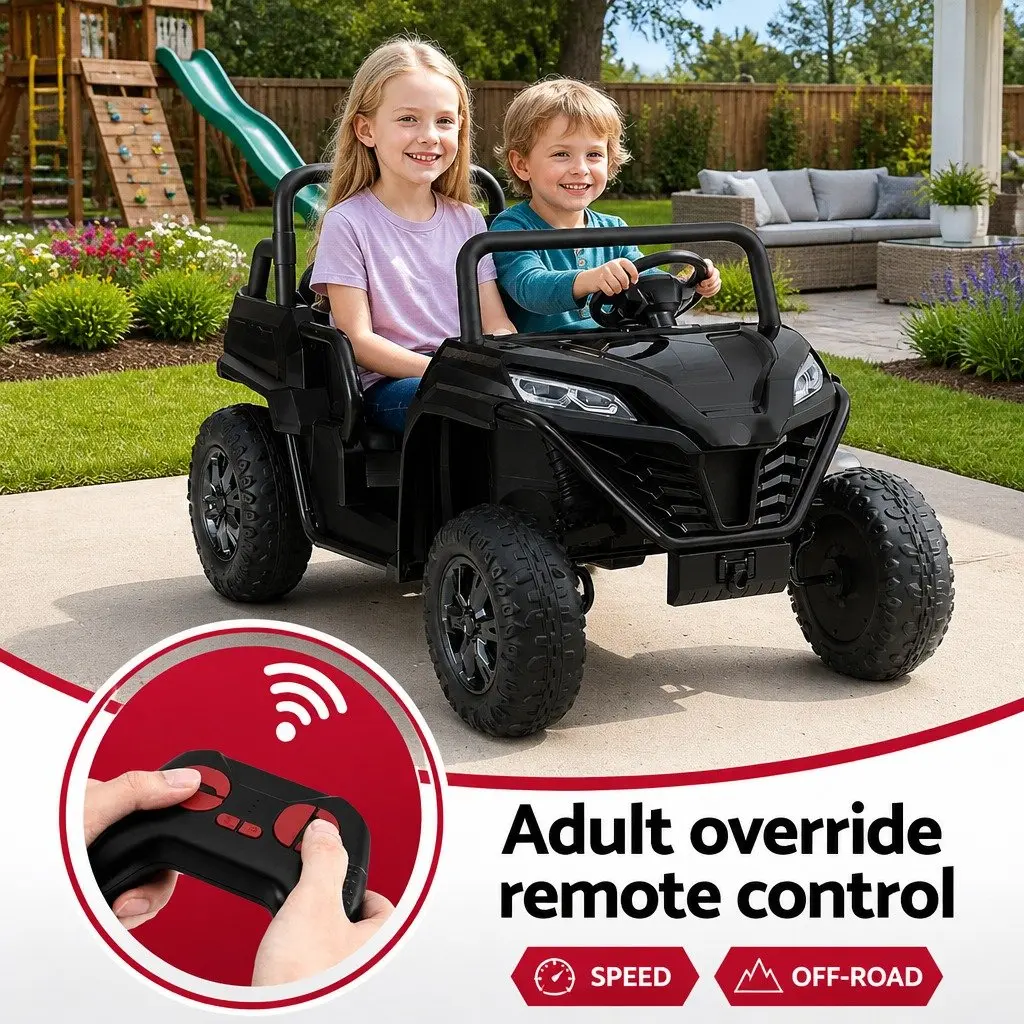 Kids Ride On Car Electric Toy with Headlight Music Remote Control Steering Wheel