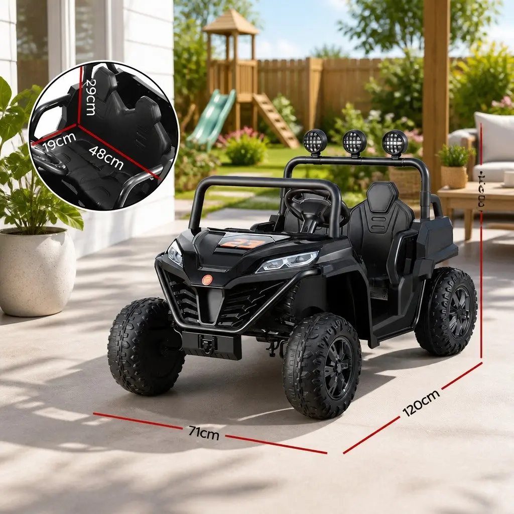 Kids Ride On Car Electric Toy with Headlight Music Remote Control Steering Wheel
