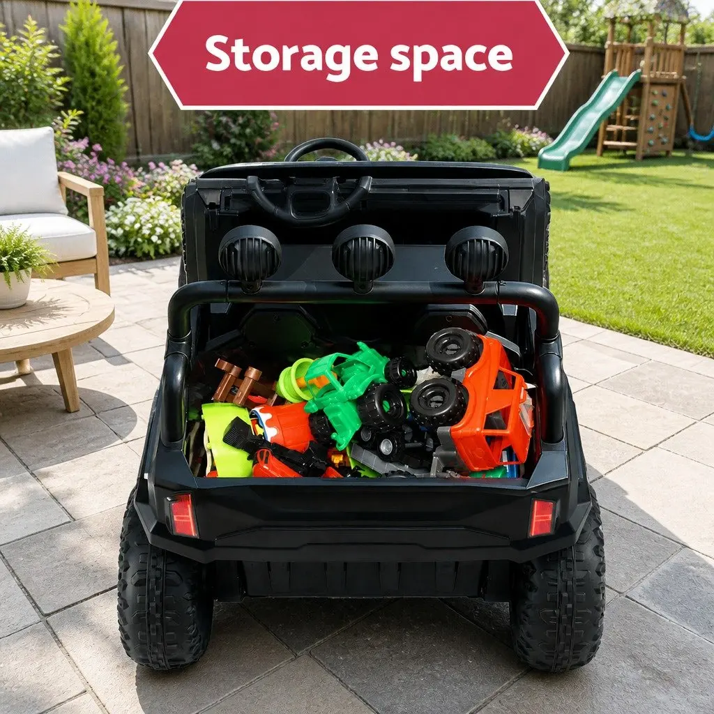 Kids Ride On Car Electric Toy with Headlight Music Remote Control Steering Wheel