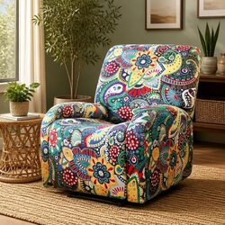 Specifications of Blue Polyester Recliner Chair Slipcover