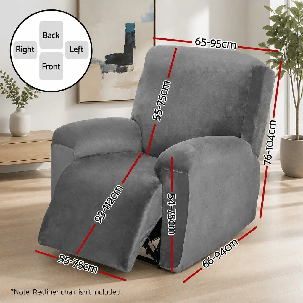 1-Seater Recliner Chair Cover in Grey