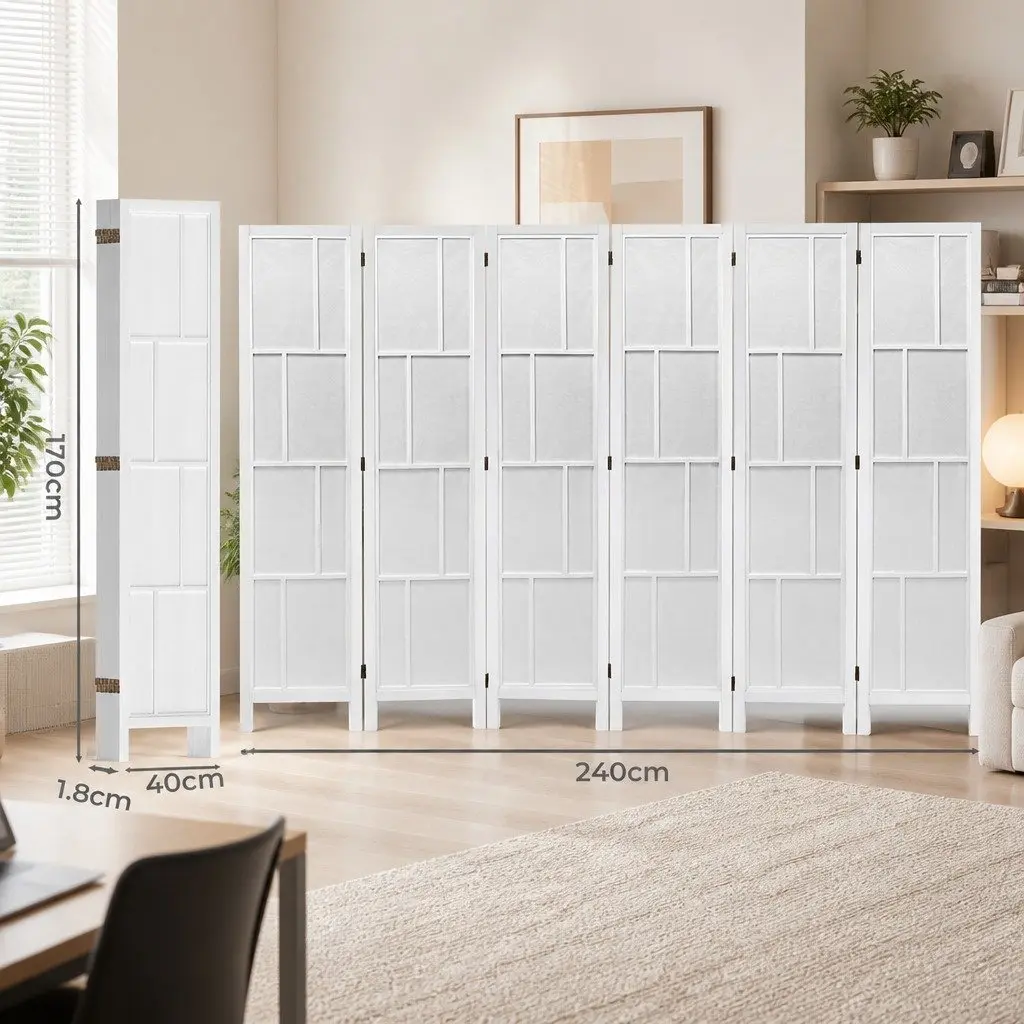 6 Panel Room Divider 170cm Freestanding Folding Screen Partition Privacy