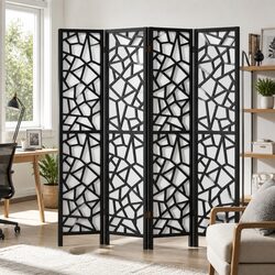 4 Panel Room Divider Screen 162x170cm Foldable Privacy Partition Folding Panel
