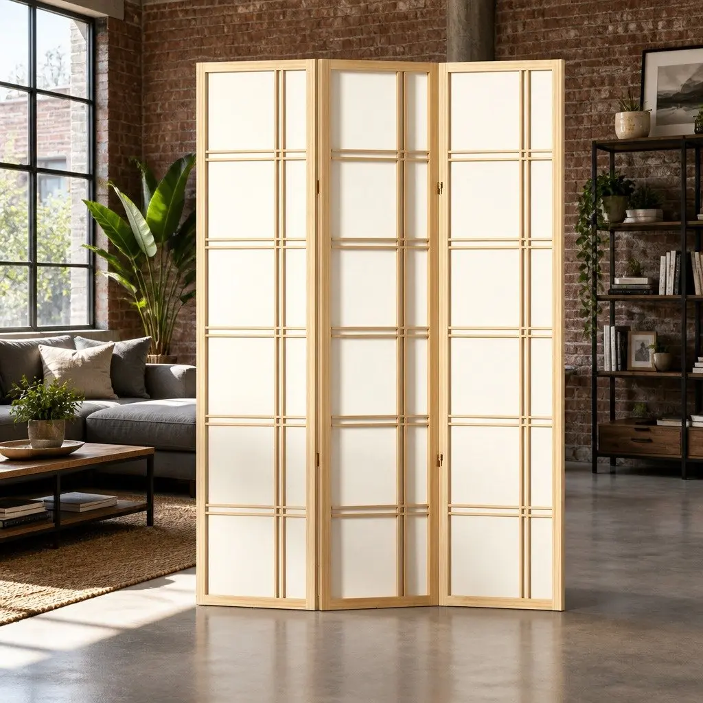 3 Panel Room Divider Screen Folding Privacy Partition 132x179cm