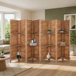8-Panel Room Divider Dimensions: 326x170cm, Paulownia Wood