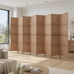 Specifications of 8-Panel Room Divider Screen with Wood Frame