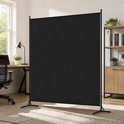 Room Divider Specifications: 175x180cm, Black, 1 Panel