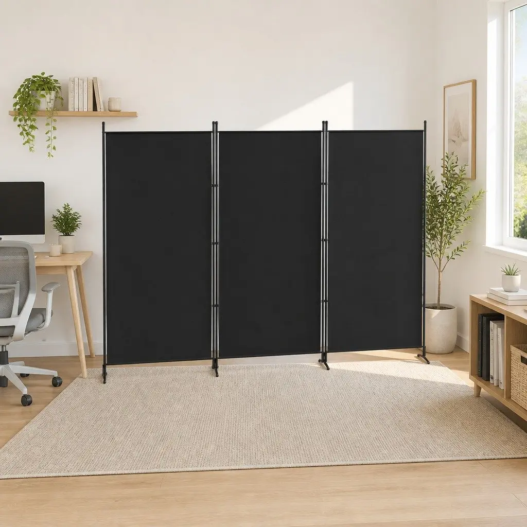 3 Panel Room Divider Screen for Bedroom 260x180cm Foldable Fabric Privacy Partition Portable