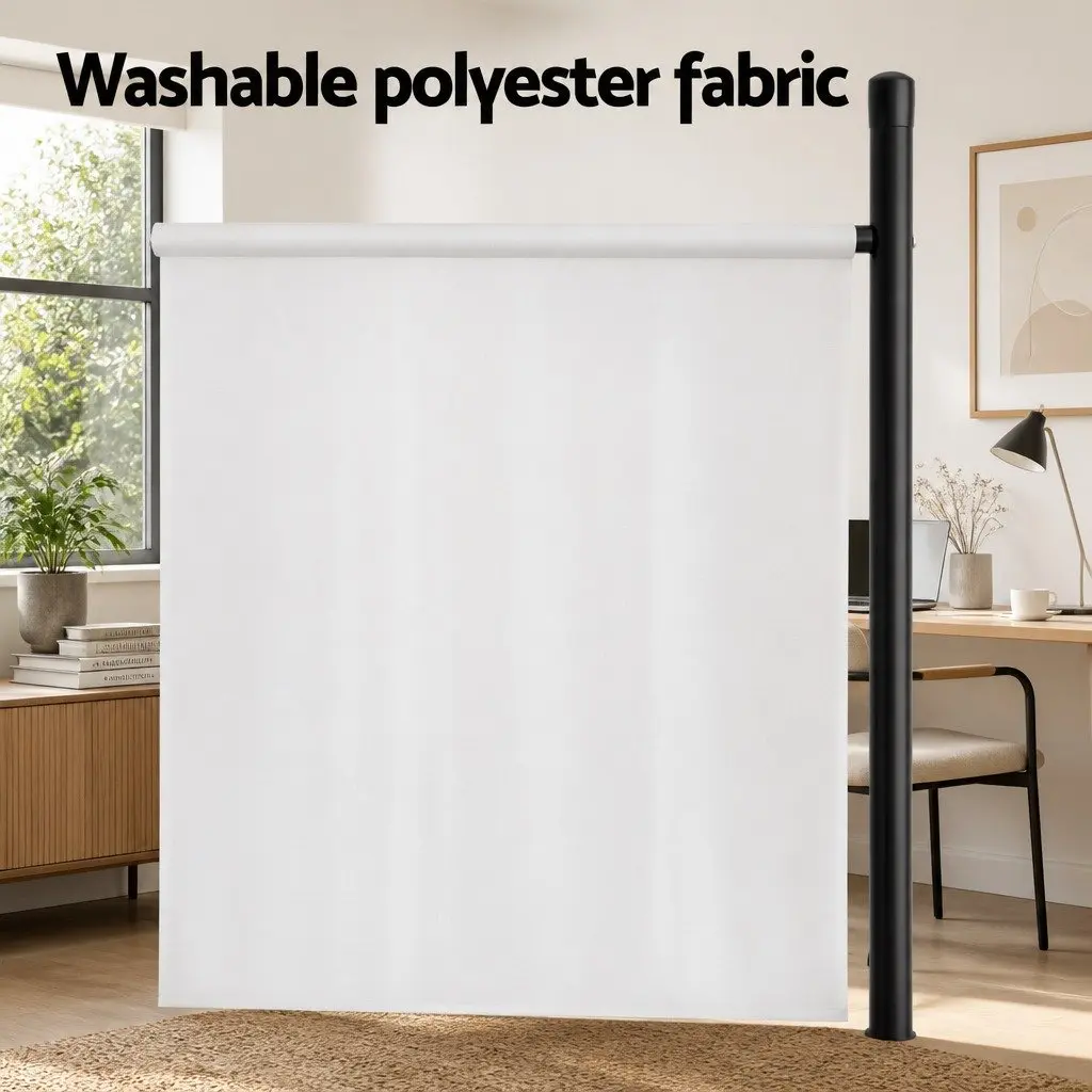 3 Panel Room Divider Screen for Bedroom 260x180cm Fabric Privacy Folding Portable White