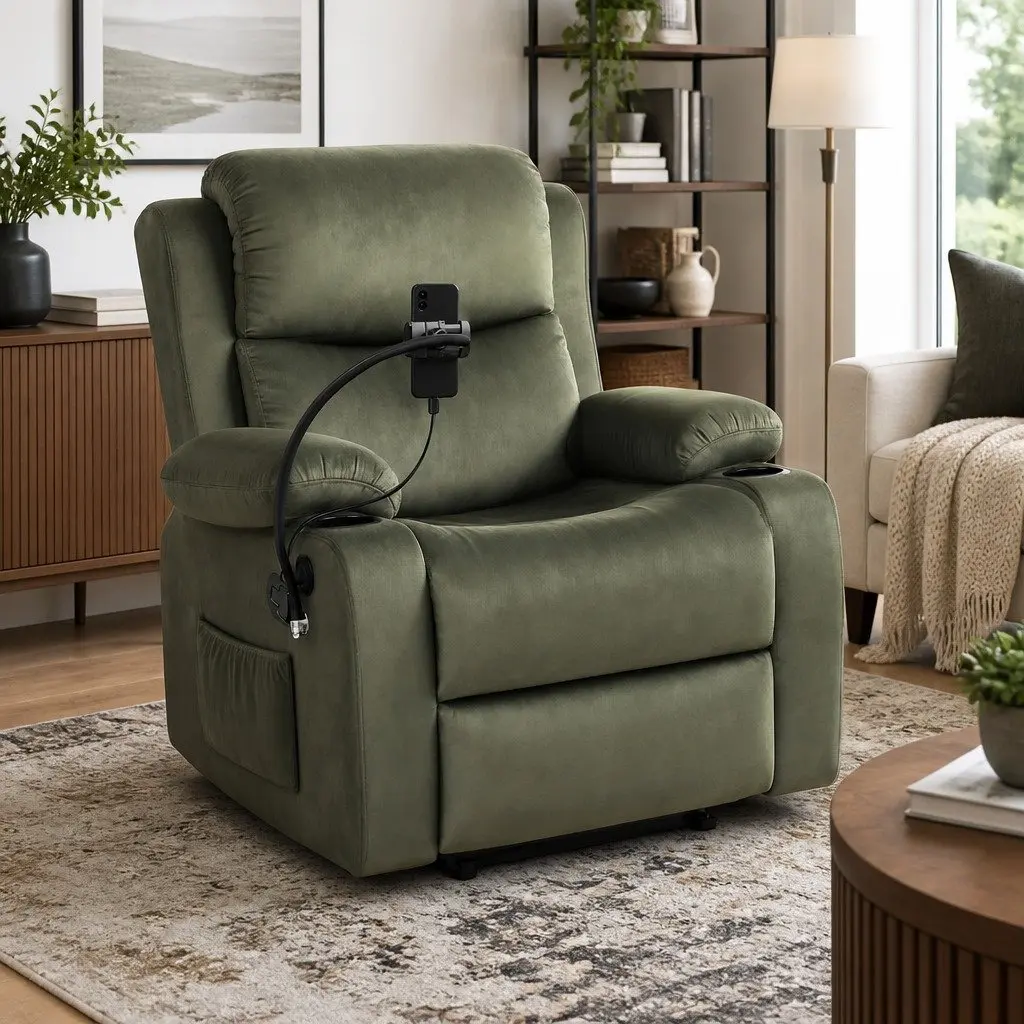 Heated Massage Recliner Chair in Green