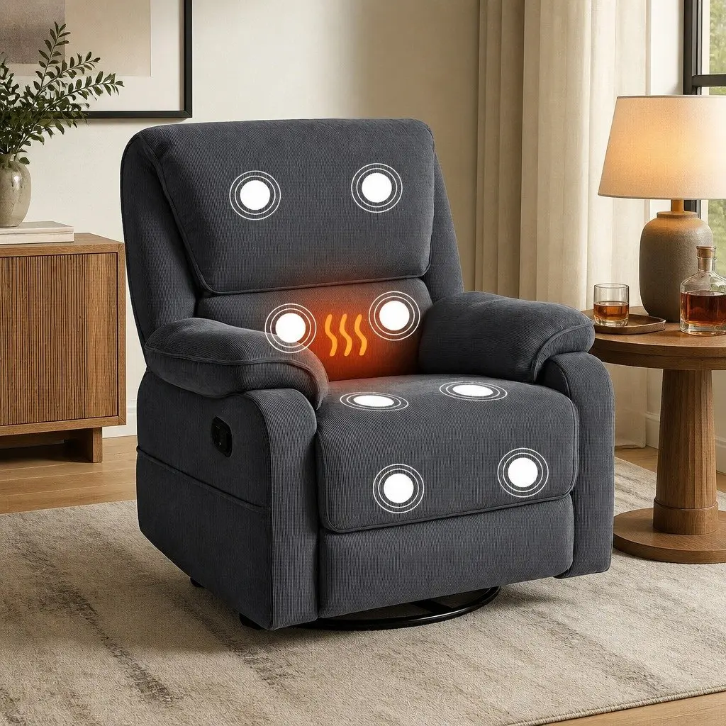 Recliner Chair for Living Room 360 Swivel Grey