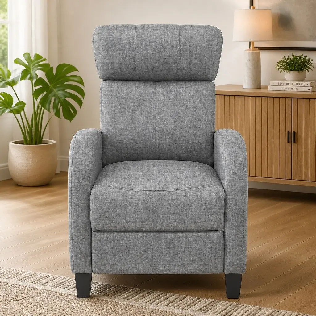 Grey Fabric Massage Recliner Chair