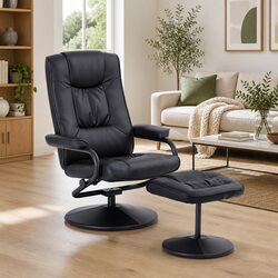 Specifications of Black PU Leather Recliner Chair and Ottoman