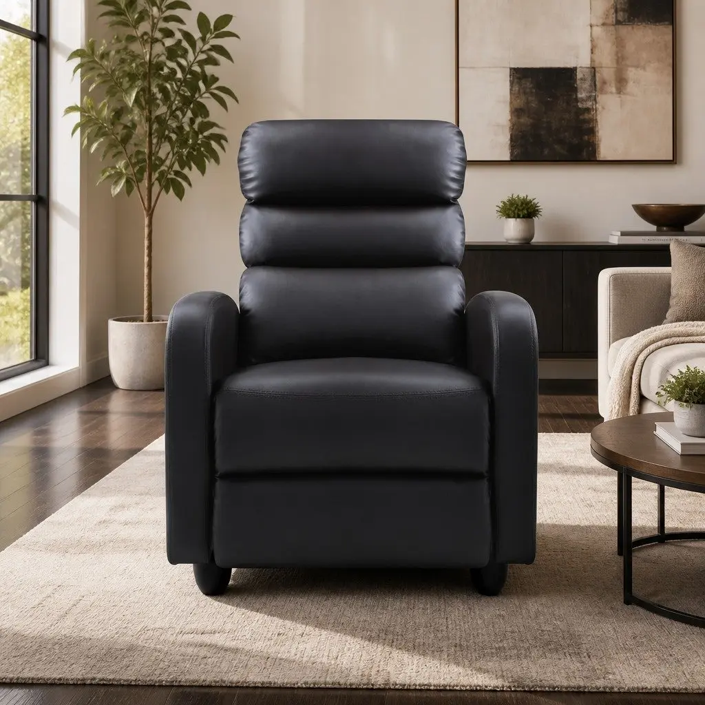 Brown PU Leather Recliner Armchair