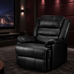 Recliner Chair - 82cm Wide, 180kg Capacity, PU Leather