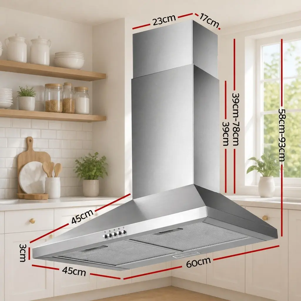 600mm Wall-Mounted Stainless Steel Range Hood