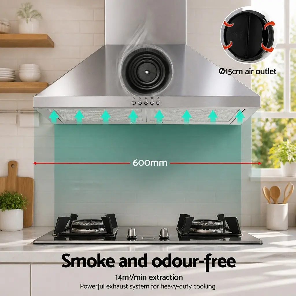 600mm Wall-Mounted Stainless Steel Range Hood