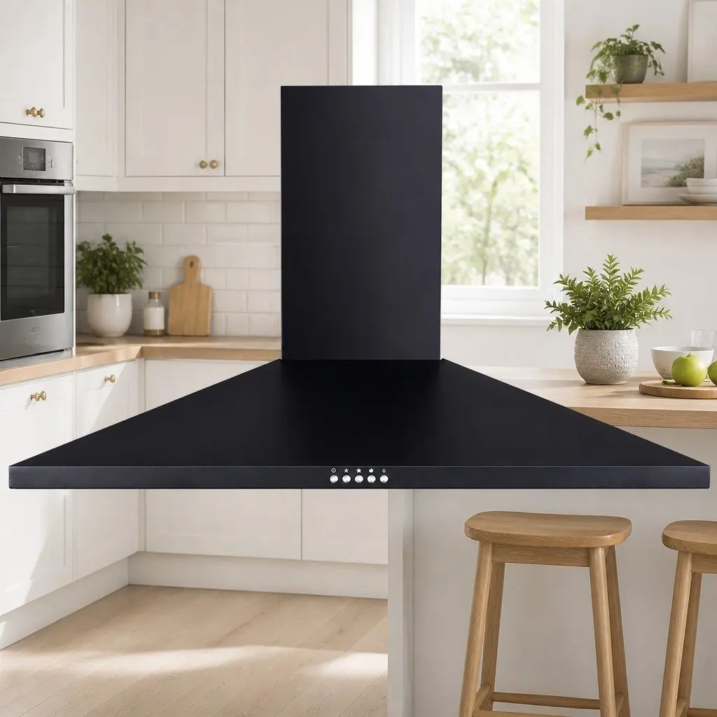 Black Range Hood Wall Mounted Kitchen 900mm