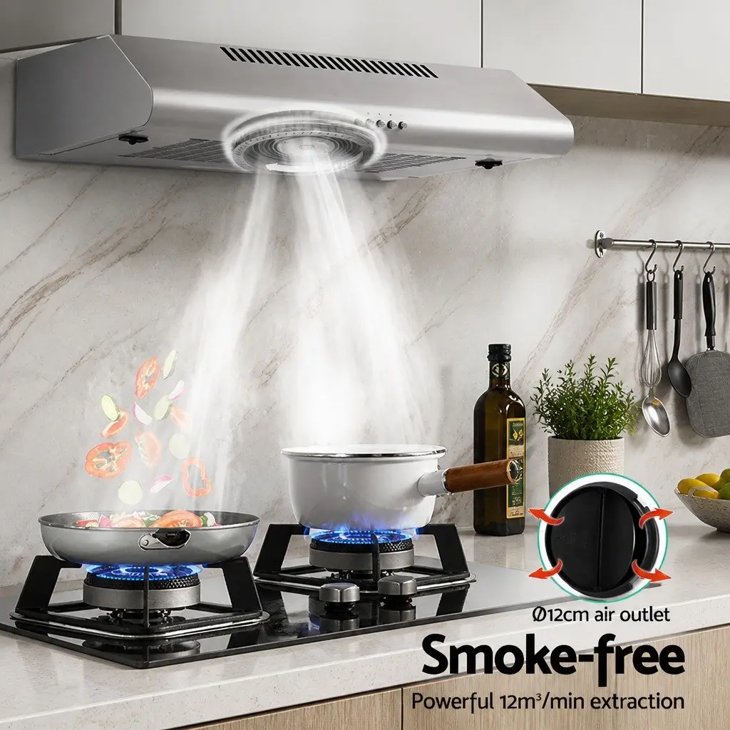 600mm Stainless Steel Range Hood Kitchen Rangehood Ducted Recirculated