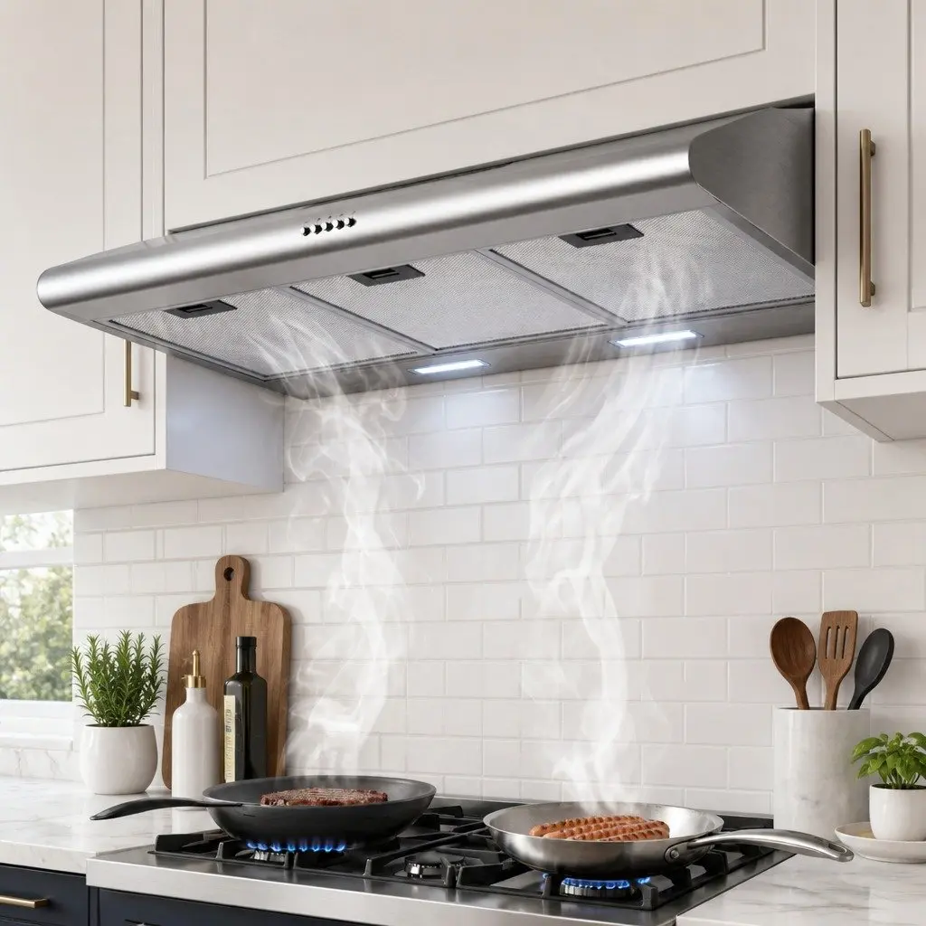 Stainless Steel Range Hood Kitchen Extractor Fan 900mm Ducted 3-Speed