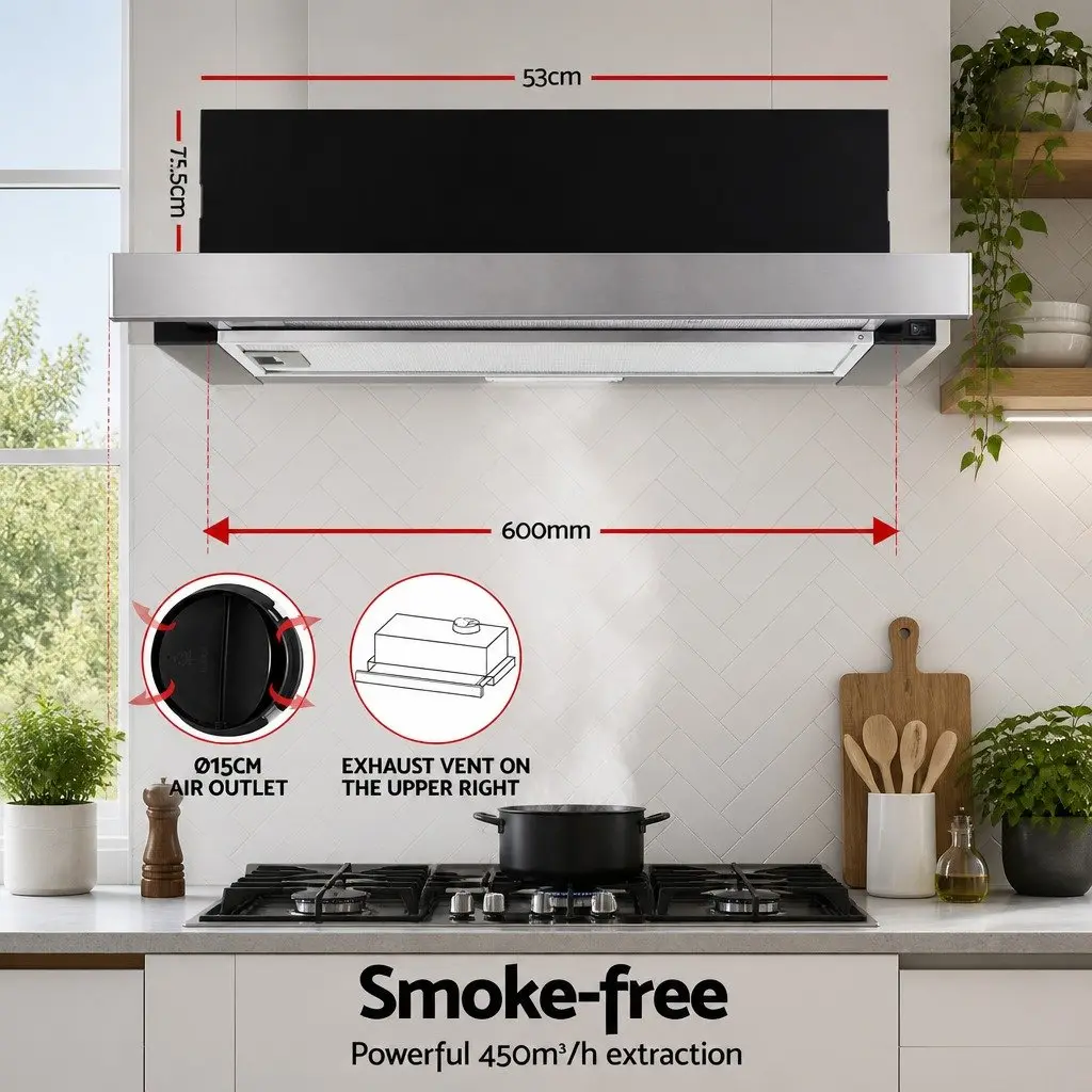 600mm Slide Out Range Hood
