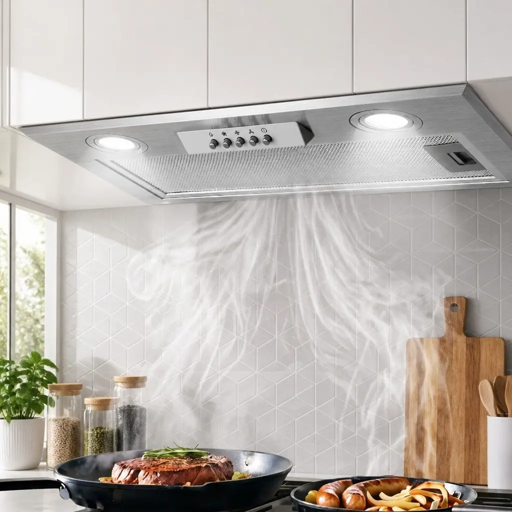 520mm Undermount Range Hood Stainless Steel Kitchen Extraction Fan 420m³/h