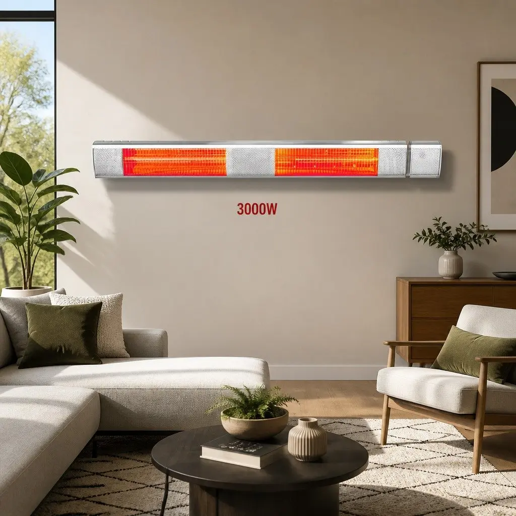 Electric Strip Heater Infrared Radiant Heating System 3000W Wall Mount Remote