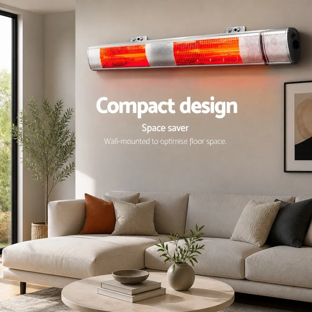 Electric Strip Heater Infrared Radiant Heating System 3000W Wall Mount Remote
