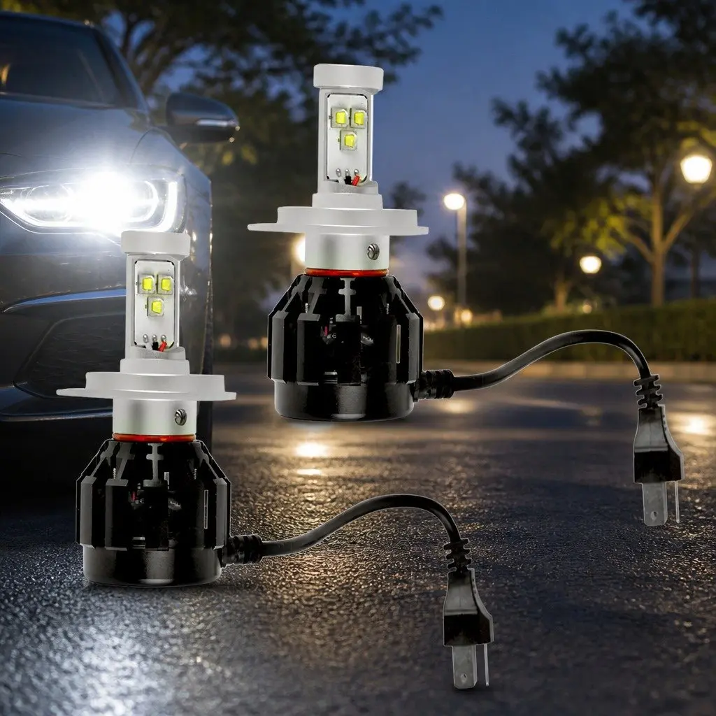 H4 LED Car Headlight Bulbs 160W 2500LM 6000K High Low Beam Plug Play