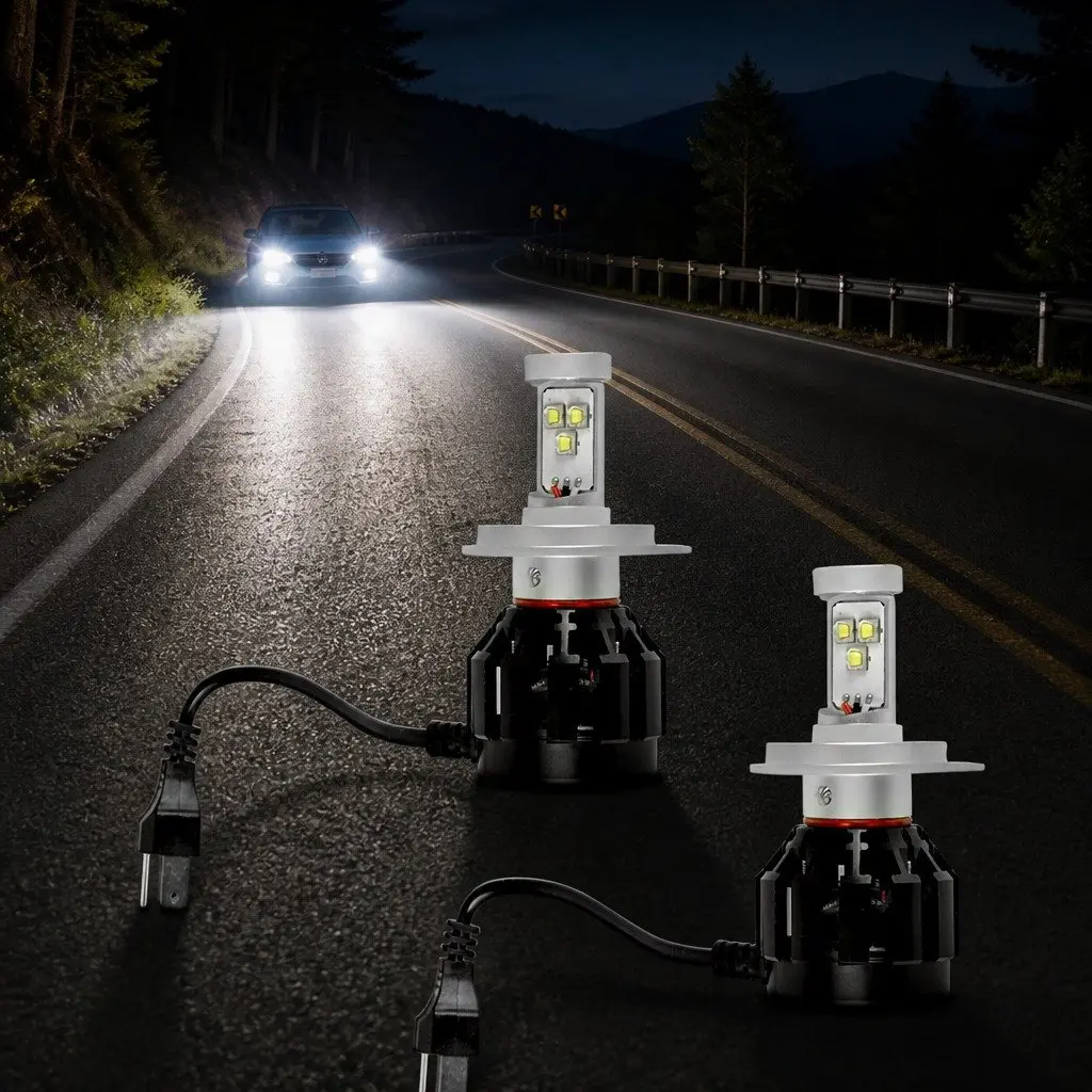 H4 LED Car Headlight Bulbs 160W 2500LM 6000K High Low Beam Plug Play
