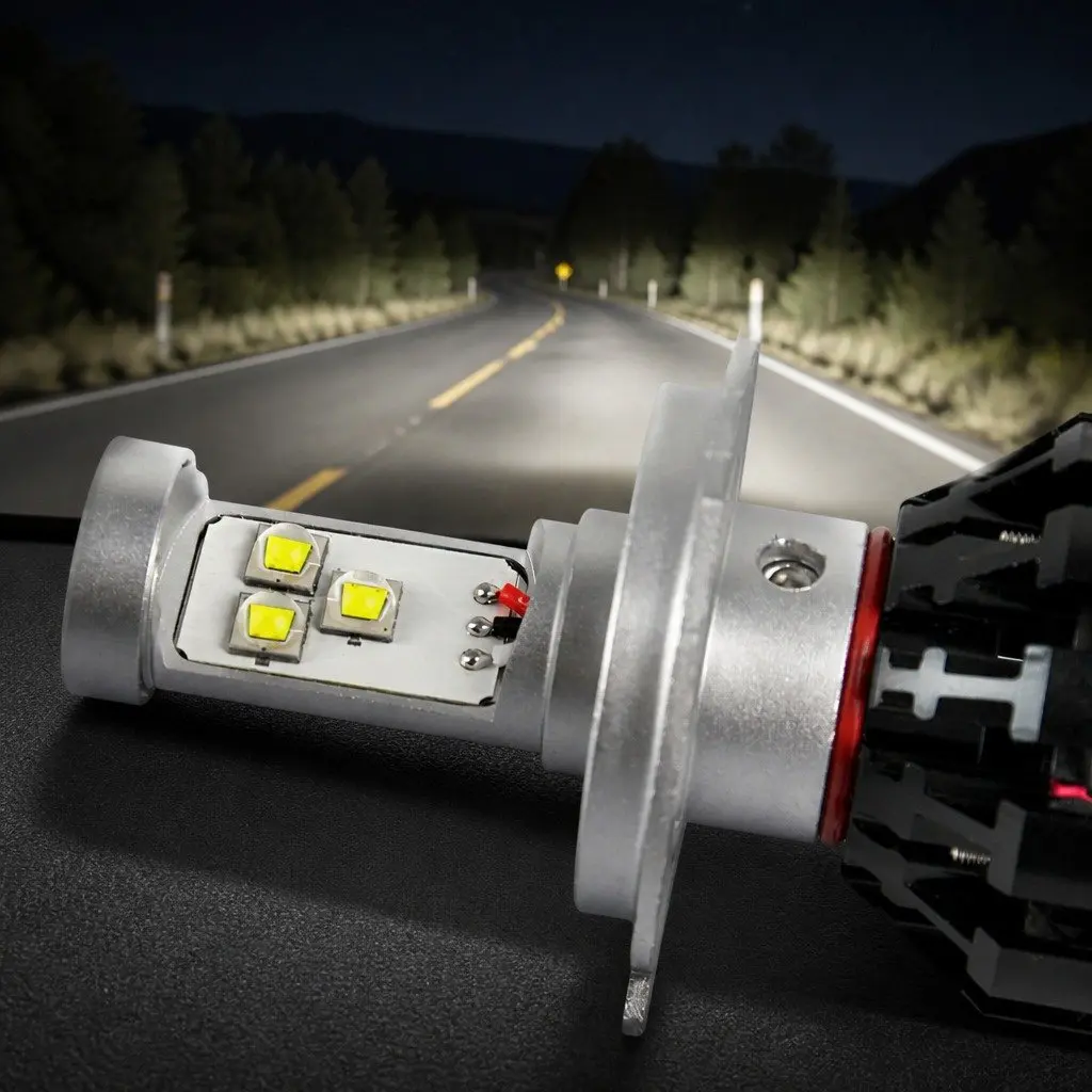 H4 LED Car Headlight Bulbs 160W 2500LM 6000K High Low Beam Plug Play