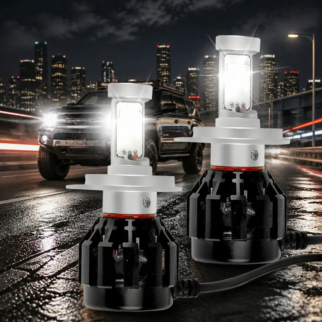 H4 LED Car Headlight Bulbs 160W 2500LM 6000K High Low Beam Plug Play
